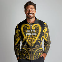 Custom Aotearoa Ngati Whatua Long Sleeve Polo Shirt Maori Tribal Pattern