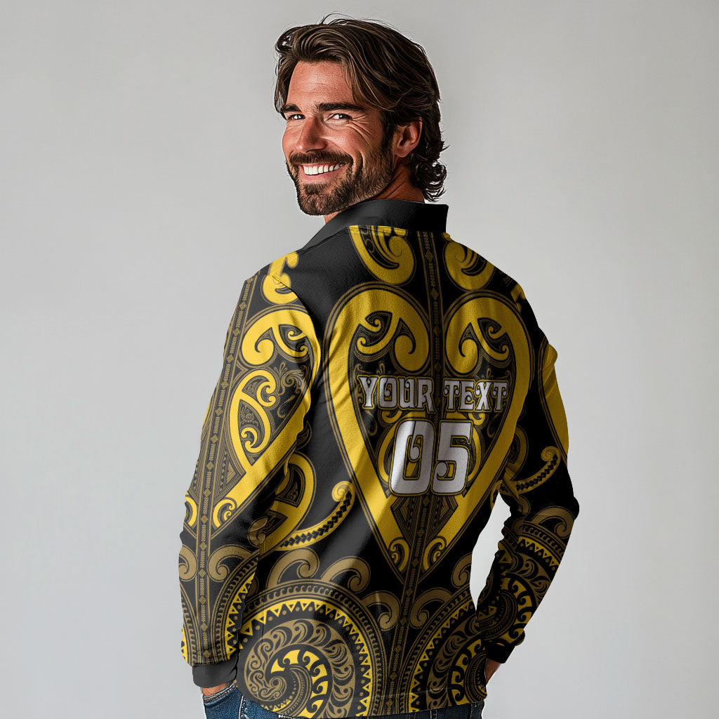 Custom Aotearoa Ngati Whatua Long Sleeve Polo Shirt Maori Tribal Pattern