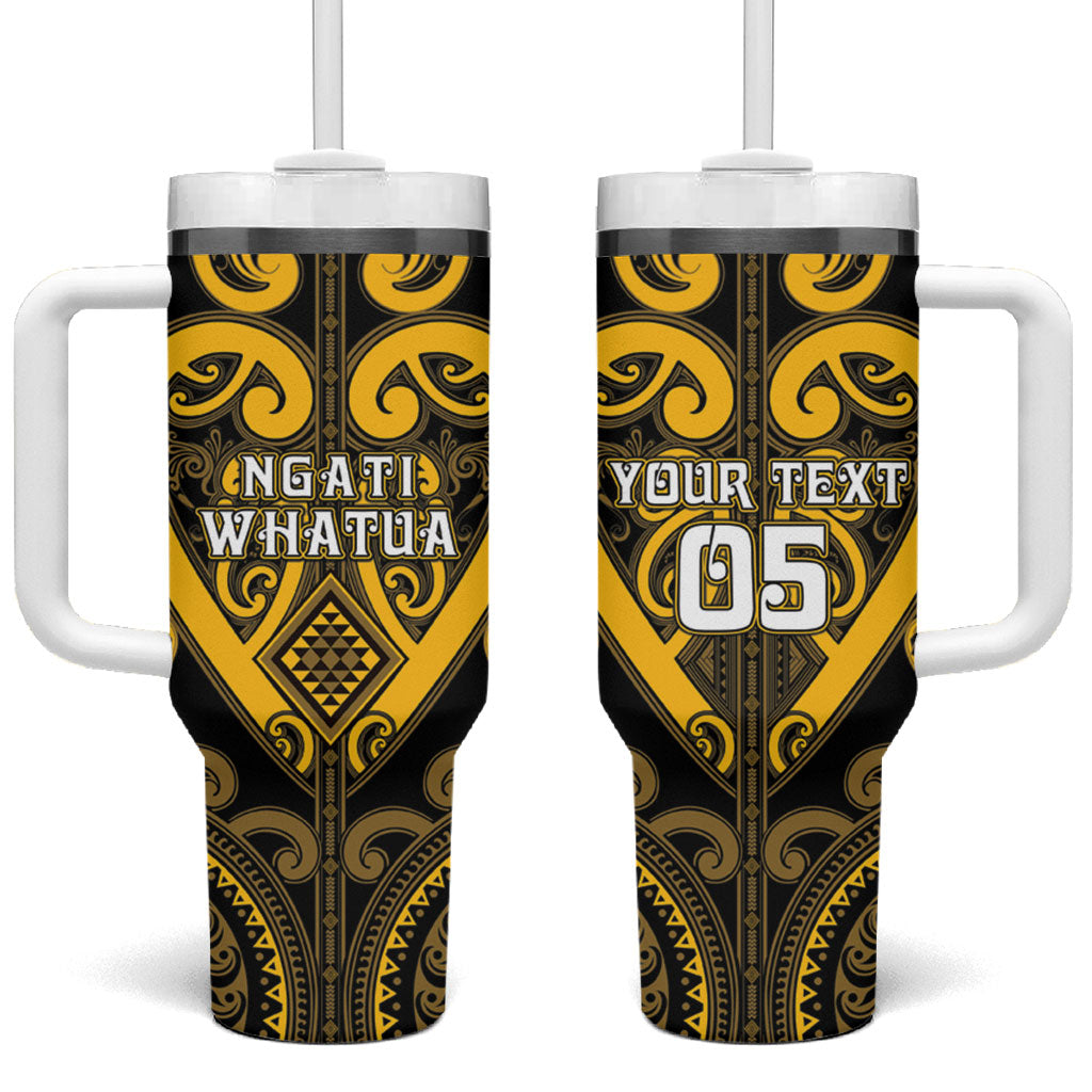 Custom Aotearoa Ngati Whatua Tumbler With Handle Maori Tribal Pattern