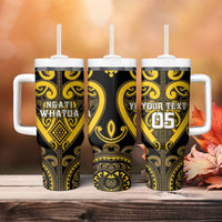 Custom Aotearoa Ngati Whatua Tumbler With Handle Maori Tribal Pattern