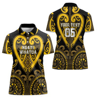 Custom Aotearoa Ngati Whatua Women Polo Shirt Maori Tribal Pattern