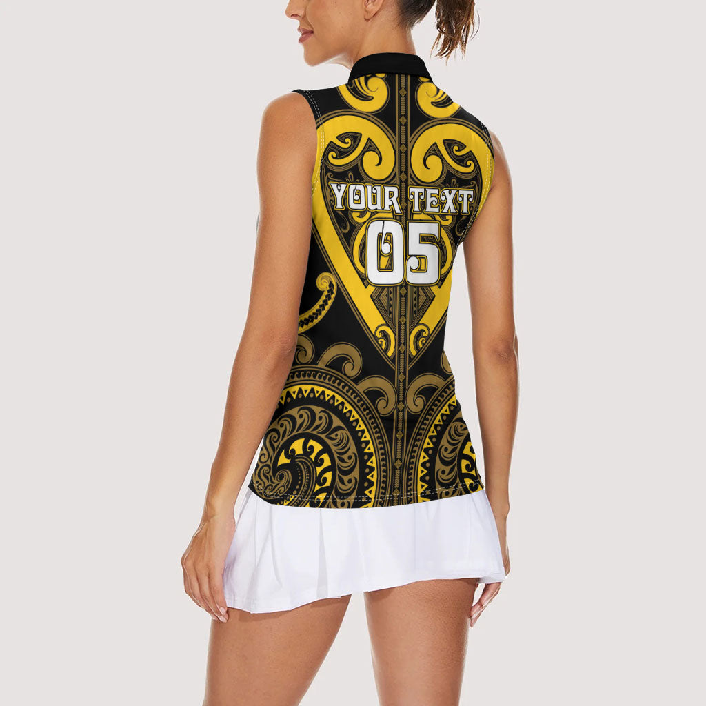 Custom Aotearoa Ngati Whatua Women Sleeveless Polo Shirt Maori Tribal Pattern