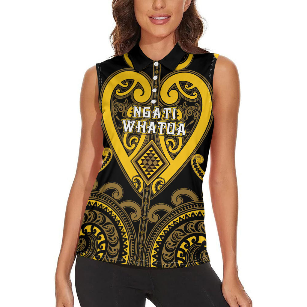 Custom Aotearoa Ngati Whatua Women Sleeveless Polo Shirt Maori Tribal Pattern