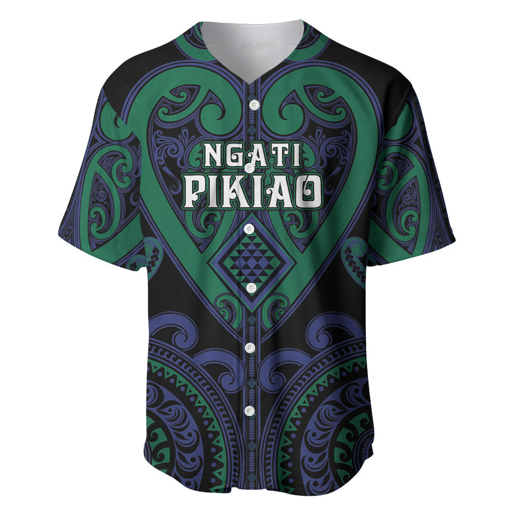 Custom Aotearoa Ngati Pikiao Baseball Jersey Maori Tribal Pattern