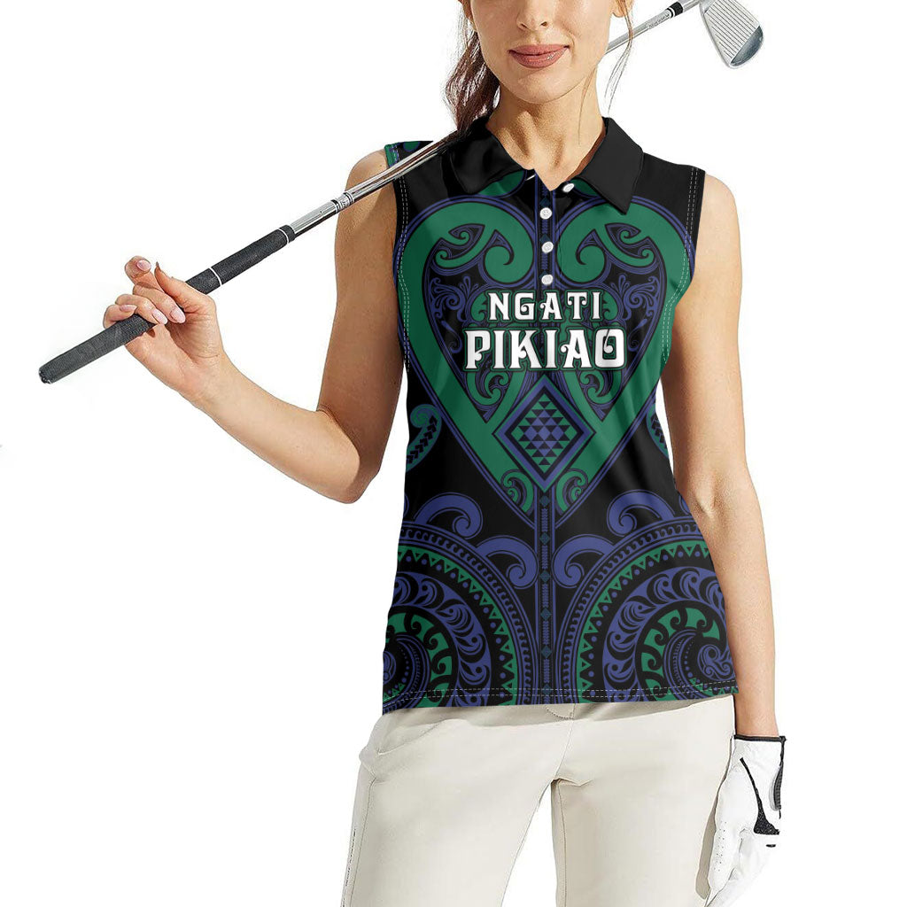 Custom Aotearoa Ngati Pikiao Women Sleeveless Polo Shirt Maori Tribal Pattern LT05 - Polynesian Pride