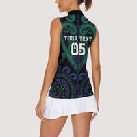 Custom Aotearoa Ngati Pikiao Women Sleeveless Polo Shirt Maori Tribal Pattern LT05 - Polynesian Pride