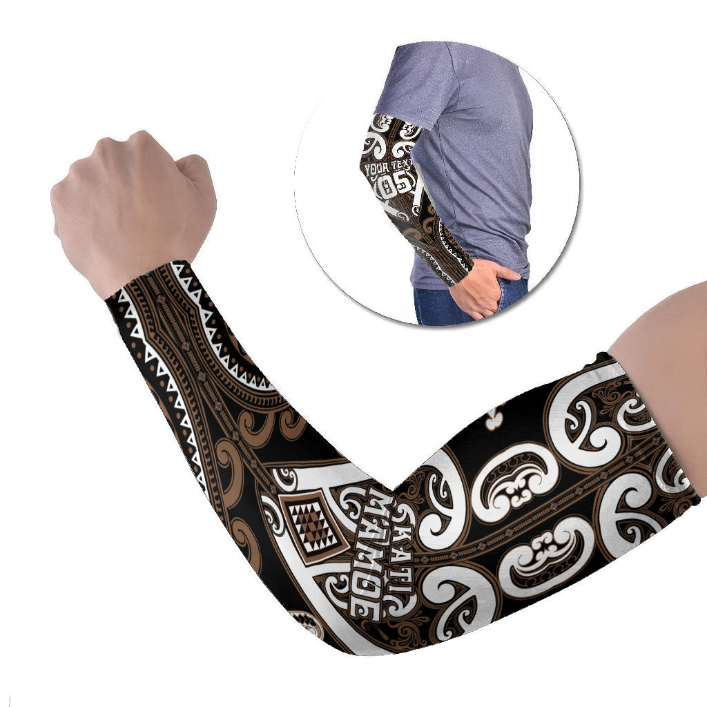 Custom Aotearoa Kati Mamoe Arm Sleeves Maori Tribal Pattern