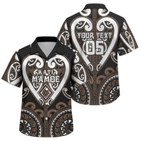 Custom Aotearoa Kati Mamoe Family Matching Off Shoulder Maxi Dress and Hawaiian Shirt Maori Tribal Pattern LT05 Son's Shirt Brown - Polynesian Pride