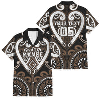 Custom Aotearoa Kati Mamoe Family Matching Short Sleeve Bodycon Dress and Hawaiian Shirt Maori Tribal Pattern LT05 Dad's Shirt - Short Sleeve Brown - Polynesian Pride