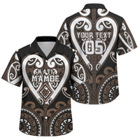 Custom Aotearoa Kati Mamoe Family Matching Short Sleeve Bodycon Dress and Hawaiian Shirt Maori Tribal Pattern LT05 Son's Shirt Brown - Polynesian Pride