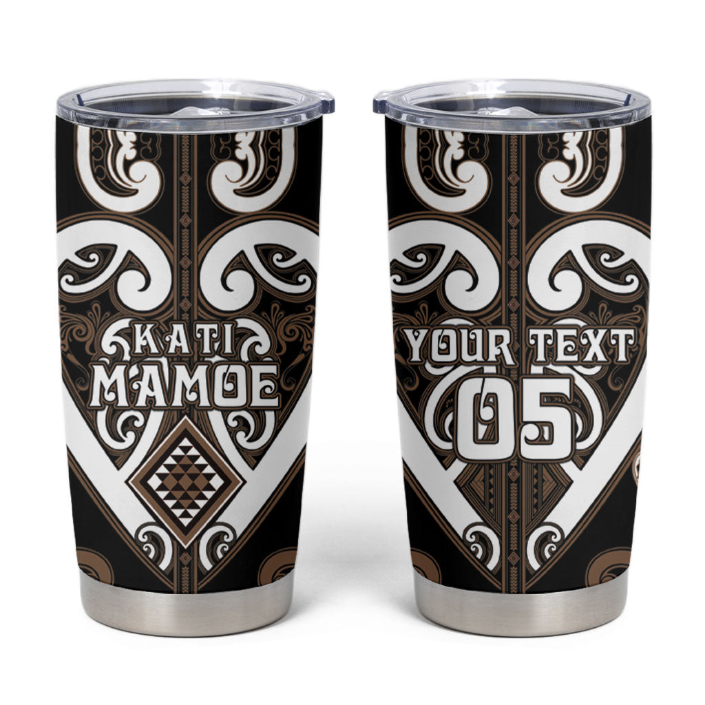 Custom Aotearoa Kati Mamoe Tumbler Cup Maori Tribal Pattern