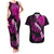 Personalized Hawaii Maui Couples Matching Tank Maxi Dress and Hawaiian Shirt Polynesian Fish Hook Hibiscus Pink Version LT05 Pink - Polynesian Pride