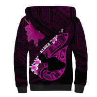 Personalized Hawaii Maui Sherpa Hoodie Polynesian Fish Hook Hibiscus Pink Version LT05 - Polynesian Pride