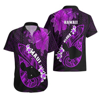 Hawaii Maui Hawaiian Shirt Polynesian Fish Hook Hibiscus Purple Version LT05 - Polynesian Pride