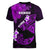 Hawaii Maui Women V Neck T Shirt Polynesian Fish Hook Hibiscus Purple Version LT05 - Polynesian Pride