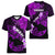 Hawaii Maui Women V Neck T Shirt Polynesian Fish Hook Hibiscus Purple Version LT05 - Polynesian Pride