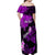 Personalized Hawaii Maui Off Shoulder Maxi Dress Polynesian Fish Hook Hibiscus Purple Version LT05 - Polynesian Pride