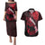 Hawaii Maui Couples Matching Puletasi Dress and Hawaiian Shirt Polynesian Fish Hook Hibiscus Red Version LT05 Red - Polynesian Pride