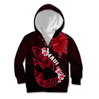 Hawaii Maui Kid Hoodie Polynesian Fish Hook Hibiscus Red Version LT05 - Polynesian Pride