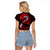 Hawaii Maui Raglan Cropped T Shirt Polynesian Fish Hook Hibiscus Red Version LT05 - Polynesian Pride