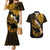 Hawaii Maui Couples Matching Mermaid Dress and Hawaiian Shirt Polynesian Fish Hook Hibiscus Gold Version LT05 Gold - Polynesian Pride