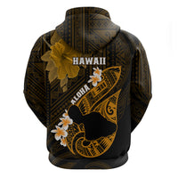 Hawaii Maui Hoodie Polynesian Fish Hook Hibiscus Gold Version LT05 - Polynesian Pride