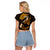 Hawaii Maui Raglan Cropped T Shirt Polynesian Fish Hook Hibiscus Gold Version LT05 - Polynesian Pride