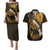 Personalized Hawaii Maui Couples Matching Puletasi Dress and Hawaiian Shirt Polynesian Fish Hook Hibiscus Gold Version LT05 Gold - Polynesian Pride