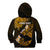 Personalized Hawaii Maui Kid Hoodie Polynesian Fish Hook Hibiscus Gold Version LT05 - Polynesian Pride