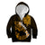Personalized Hawaii Maui Kid Hoodie Polynesian Fish Hook Hibiscus Gold Version LT05 Zip Hoodie Gold - Polynesian Pride