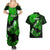 Hawaii Maui Couples Matching Summer Maxi Dress and Hawaiian Shirt Polynesian Fish Hook Hibiscus Green Version LT05 - Polynesian Pride