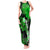 Personalized Hawaii Maui Tank Maxi Dress Polynesian Fish Hook Hibiscus Green Version LT05 Women Green - Polynesian Pride