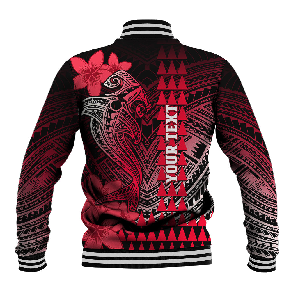 Personalized Hawaii Baseball Jacket Hammerhead Shark Kakau Polynesian Tribal Red LT05 - Polynesian Pride
