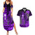 Personalized Hawaii Couples Matching Summer Maxi Dress and Hawaiian Shirt Hammerhead Shark Kakau Polynesian Tribal Purple LT05 Purple - Polynesian Pride