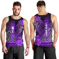 Personalized Hawaii Men Tank Top Hammerhead Shark Kakau Polynesian Tribal Purple LT05 - Polynesian Pride