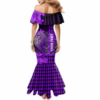 Personalized Hawaii Mermaid Dress Hammerhead Shark Kakau Polynesian Tribal Purple LT05 - Polynesian Pride