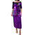 Personalized Hawaii Puletasi Hammerhead Shark Kakau Polynesian Tribal Purple LT05 Long Dress Purple - Polynesian Pride