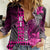 Personalized Hawaii Women Casual Shirt Hammerhead Shark Kakau Polynesian Tribal Pink LT05 Female Pink - Polynesian Pride
