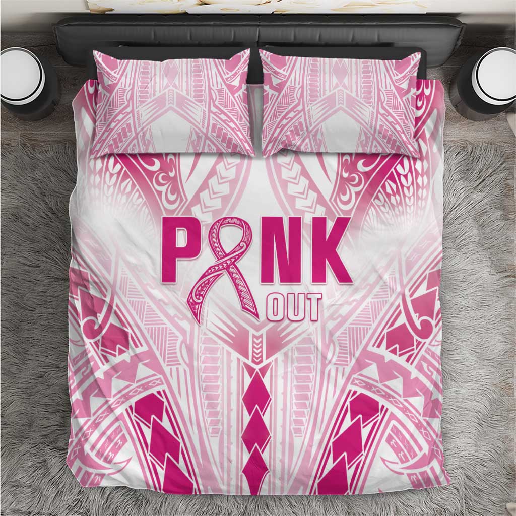 Breast Cancer Pink Out Bedding Set Polynesian Art Tattoo White Version LT05 White - Polynesian Pride