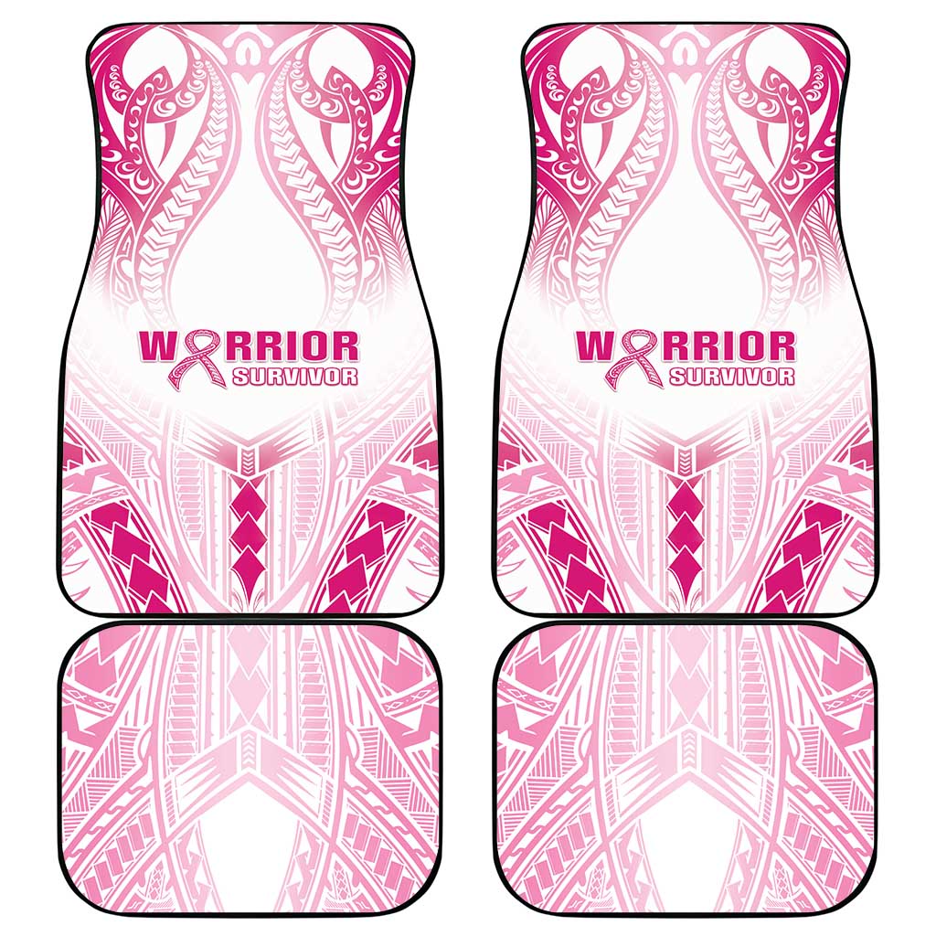 Breast Cancer Pink Out Car Mats Polynesian Art Tattoo White Version