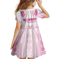 Breast Cancer Pink Out Family Matching Off Shoulder Maxi Dress and Hawaiian Shirt Polynesian Art Tattoo White Version