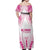 Breast Cancer Pink Out Off Shoulder Maxi Dress Polynesian Art Tattoo White Version