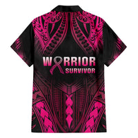 Breast Cancer Pink Out Family Matching Off Shoulder Maxi Dress and Hawaiian Shirt Polynesian Art Tattoo Black Version