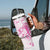Personalised Breast Cancer Awareness Tumbler With Handle Ribbon Polynesian Pattern White Version