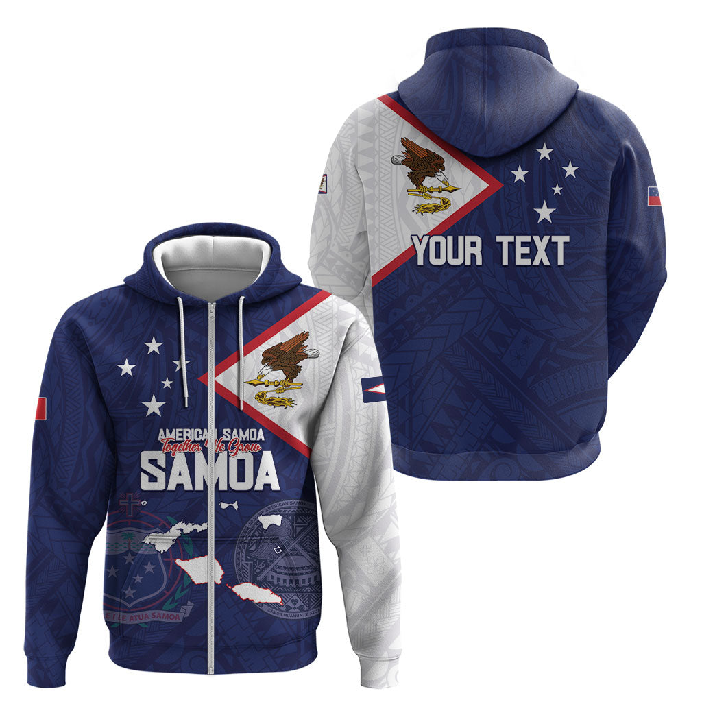 Personalized American Samoa And Samoa Zip Hoodie Together We Grow