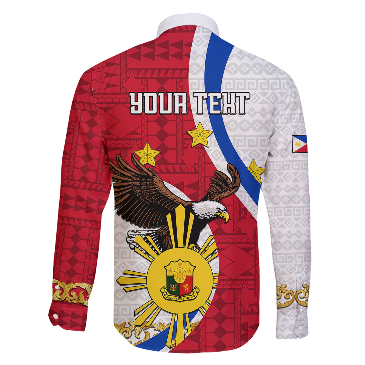 Personalized Philippines Family Matching Long Sleeve Bodycon Dress and Hawaiian Shirt The Eight-Rayed Sun Bald Eagle Polynesian Pattern LT05 - Polynesian Pride
