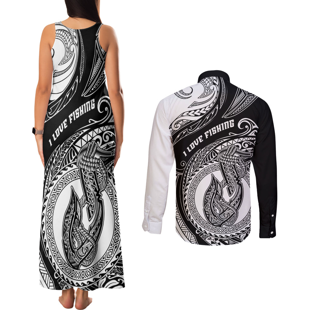 go-fishing-couples-matching-tank-maxi-dress-and-long-sleeve-button-shirts-polynesian-pattern