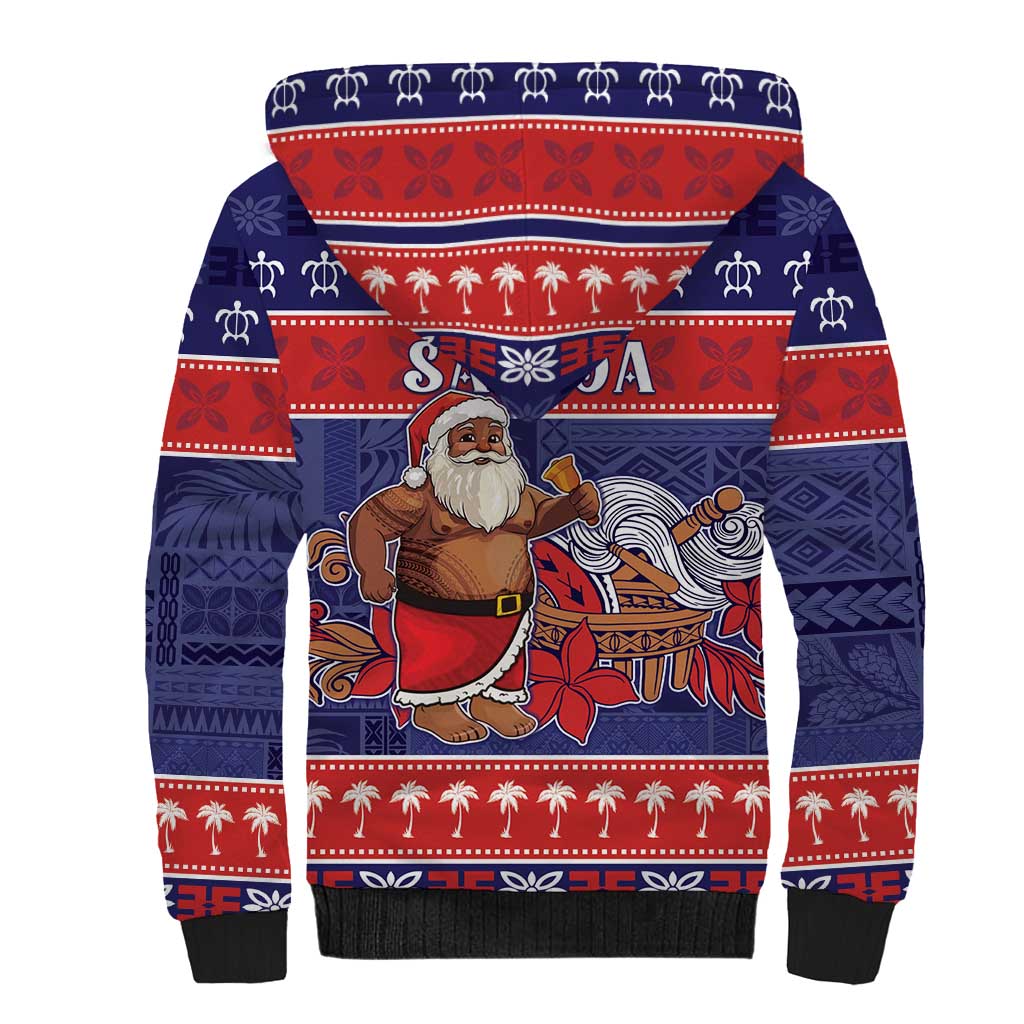 Samoa Christmas Sherpa Hoodie Samoan Santa Claus Manuia Le Kerisimasi LT05 - Polynesian Pride