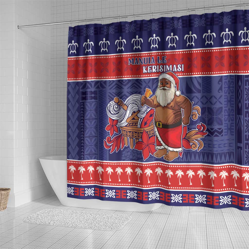 Samoa Christmas Shower Curtain Samoan Santa Claus Manuia Le Kerisimasi