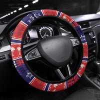 Samoa Christmas Steering Wheel Cover Samoan Santa Claus Manuia Le Kerisimasi LT05 Universal Fit Blue - Polynesian Pride
